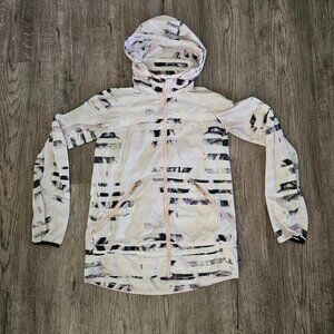 Lululemon Windbreaker Hooded Jacket Abstract White Black Print – Women’s